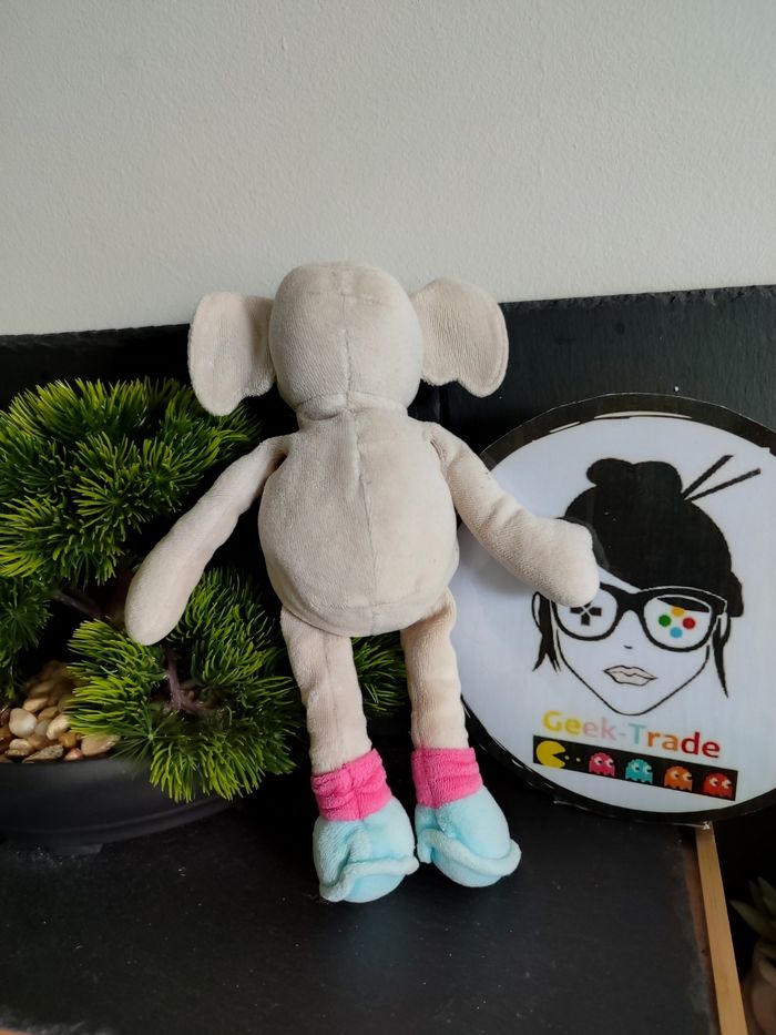 Doudou éléphant gris bleu rose Bestever 2010 ancien peluche pantin Beige 3351 - photo numéro 2