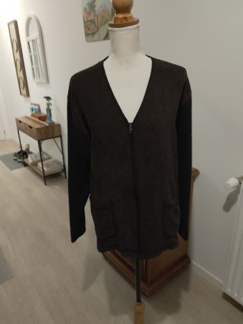 Gilet décolleté noir et marron automne hiver femme homme '' Burton Évolution ''