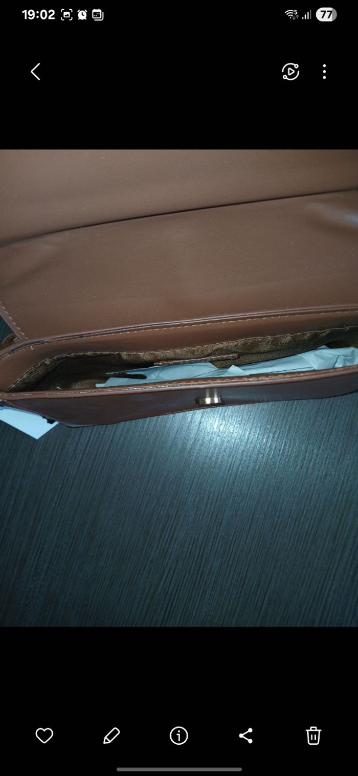 Sac a main marron claire beige foncé - photo numéro 2