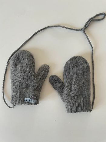 Moufle gant gris bébé