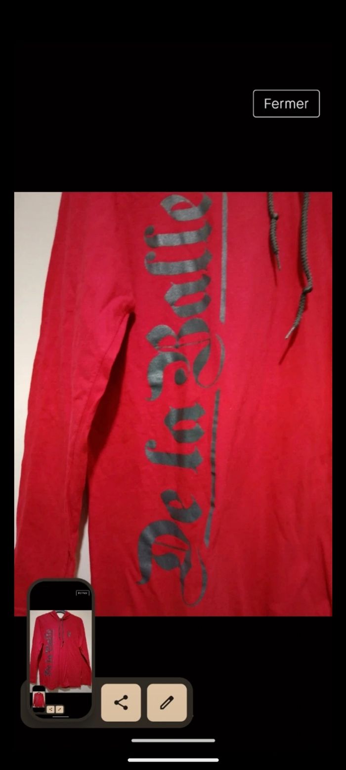 Sweat vintage rouge marque De la balle, année 1957. Taille M - photo numéro 3
