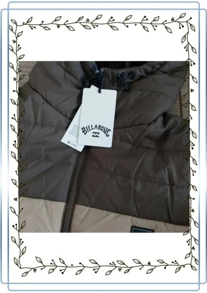 Manteau Billabong surf check puffer marron, taille S, neuf avec étiquette, valeur 100€ - photo numéro 3