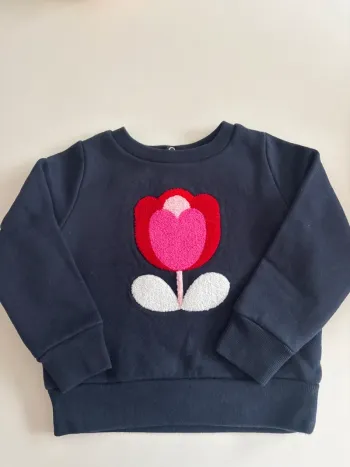 Sweat Jacadi bleu marine motif fleur - Taille 3 ans (96 cm)