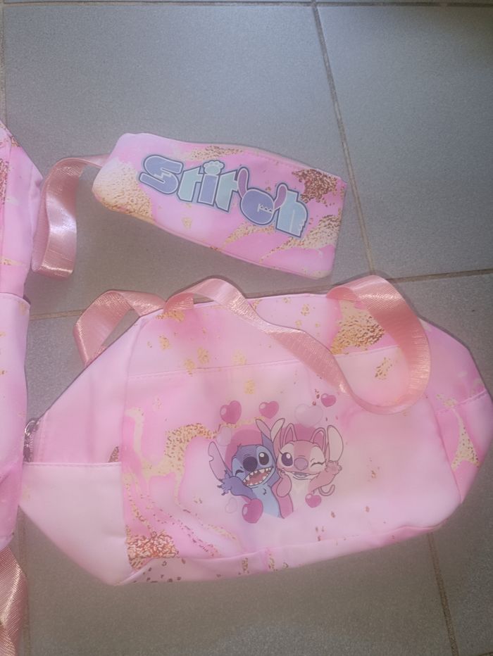 Trio sac à dos sac à main trousse Stitch - photo numéro 4