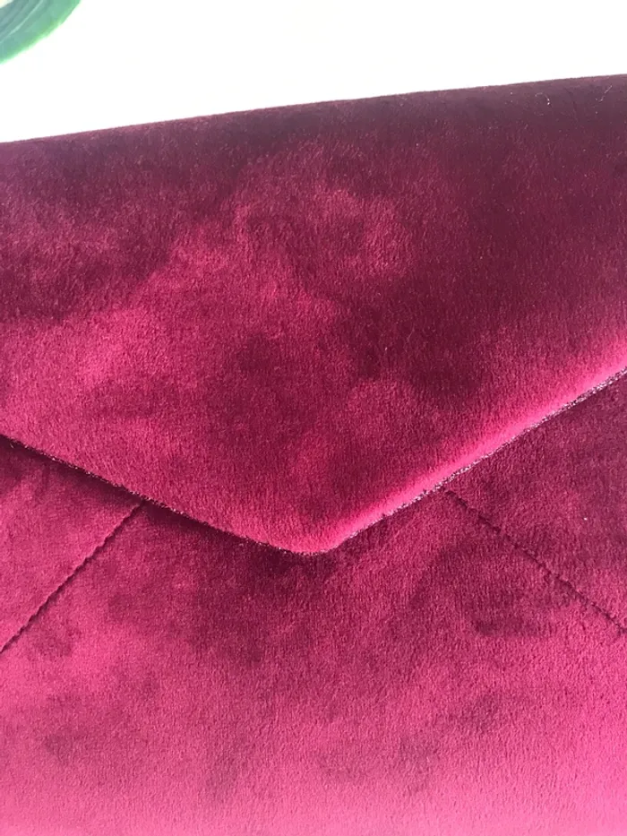 Pochette velours prune bordeau - photo numéro 3
