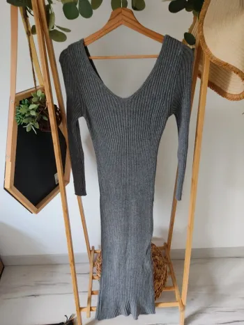 Robe longue grise Taille Unique