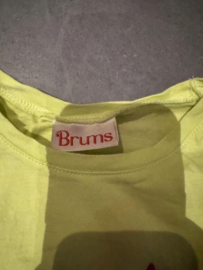 T shirt manches courtes avec quelques sequins - Brums - Cœurs / I love B - Jaune - 6 ans - photo numéro 2