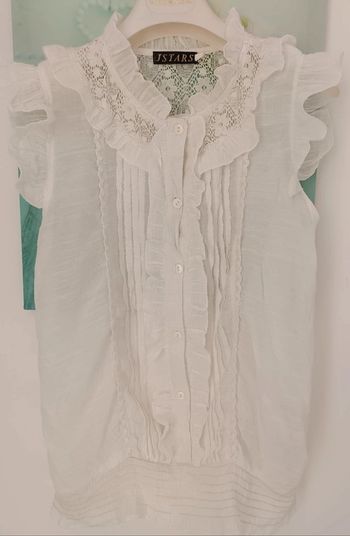 Chemisier romantique blanc en 44