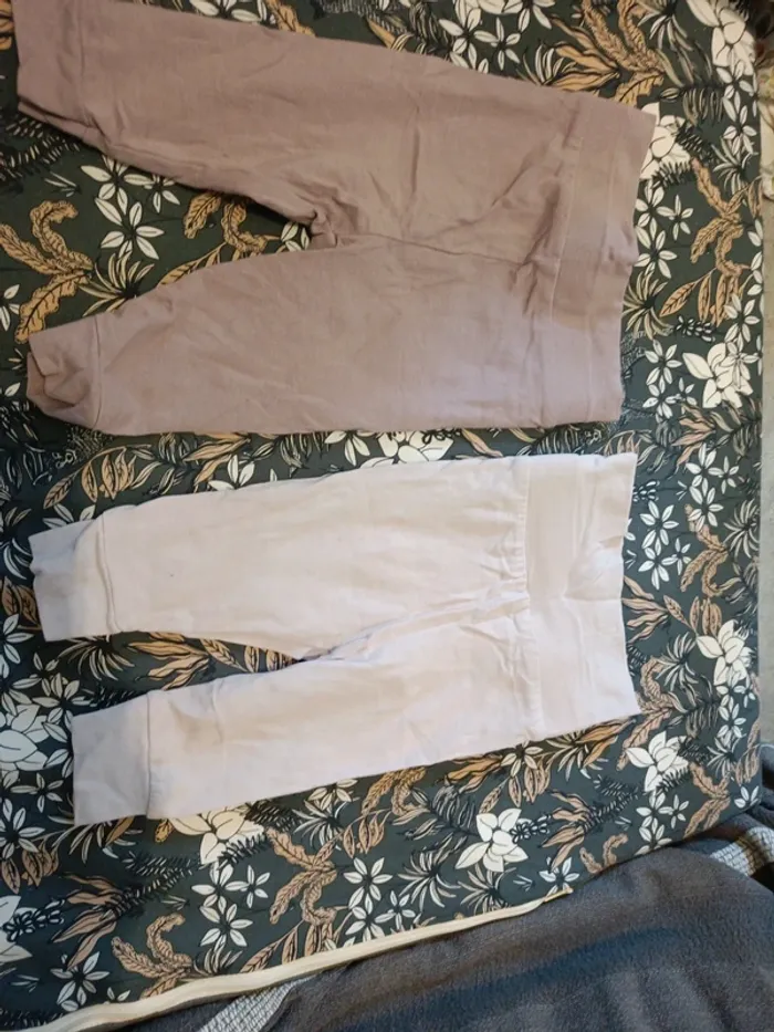 Lot de 2 leggings Vertbaudet parme lilas violet rose 54cm - photo numéro 2