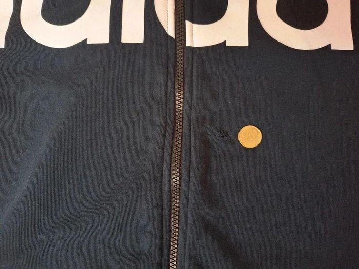 Sweat à capuche zippé adidas noir vintage - taille L - photo numéro 10