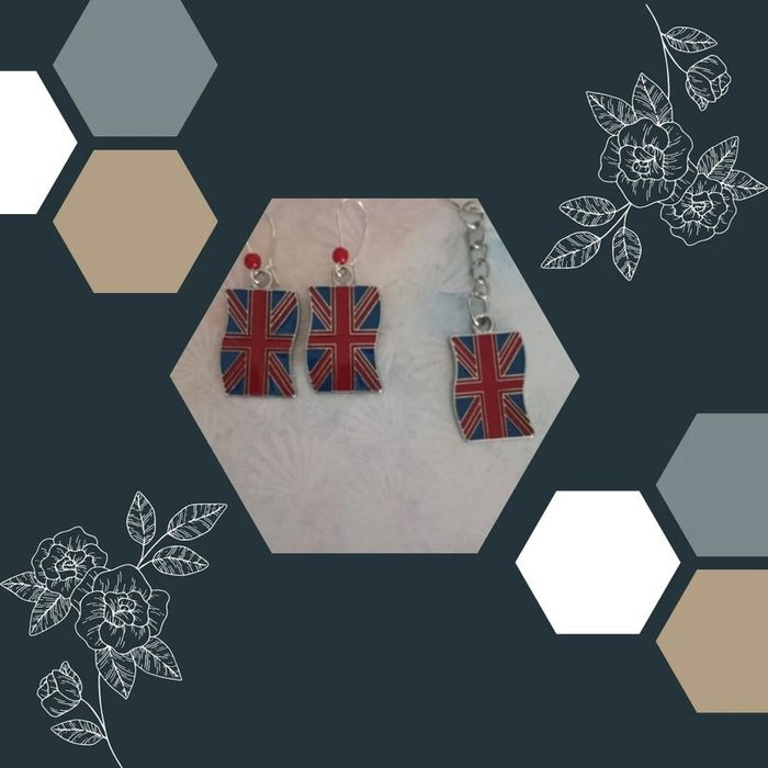 Boucle d'oreille drapeau anglais