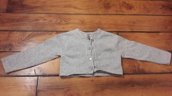 gilet fille gris 18 mois