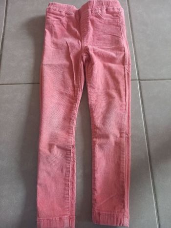 Pantalon effet velour rose