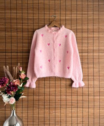 Gilet rose  a coeurs 🌺