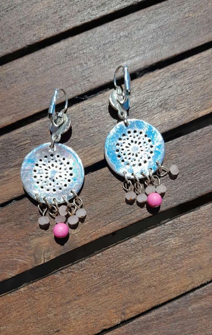Boucles d'oreilles oranges - photo numéro 3