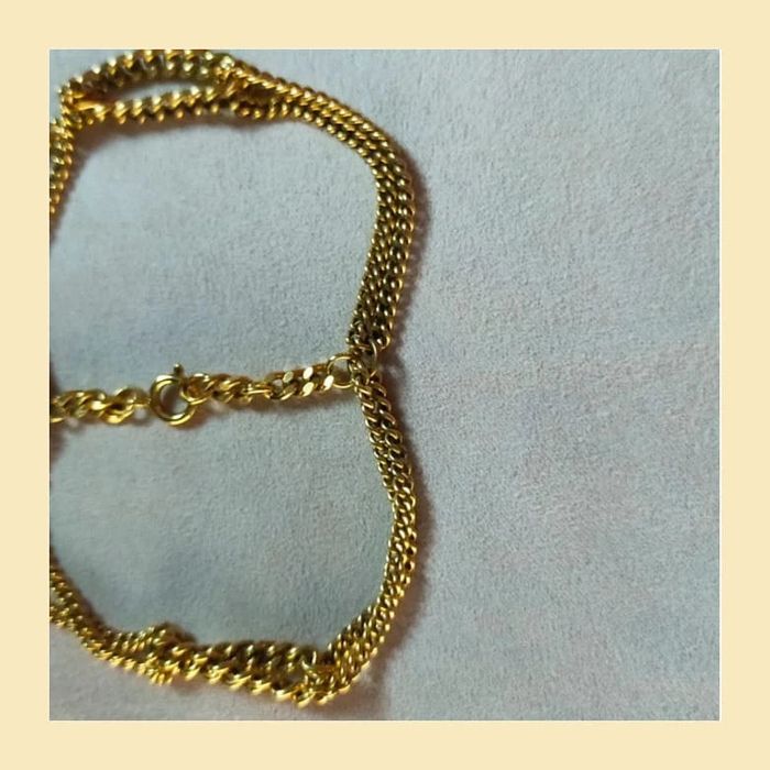 Bracelet vintage doré triple rangs