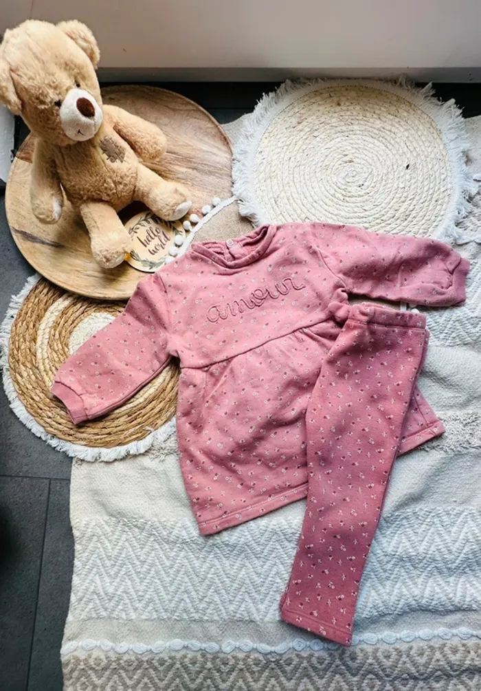 Ensemble robe et legging rose Kiabi 18M