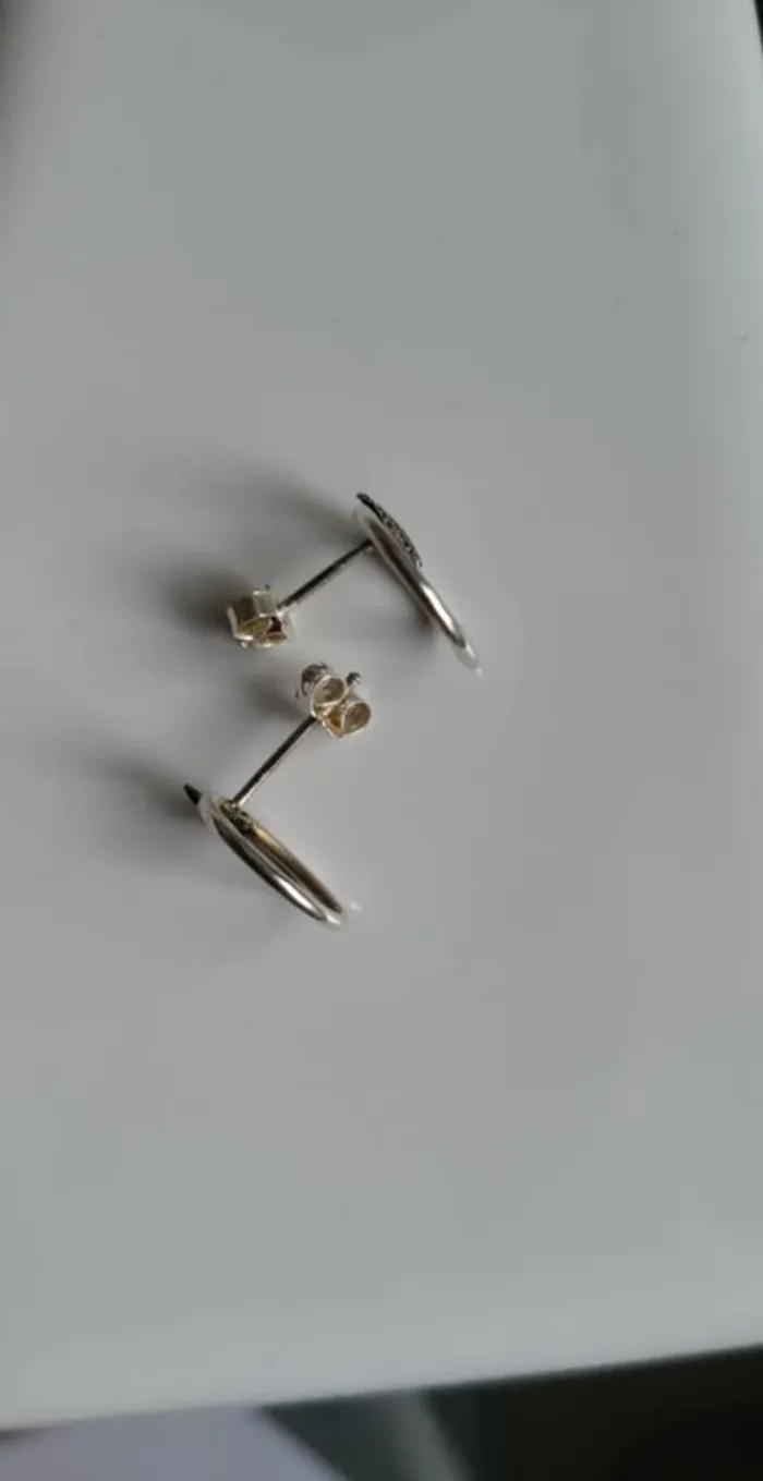 Boucles d'oreille en argent rondes - photo numéro 2