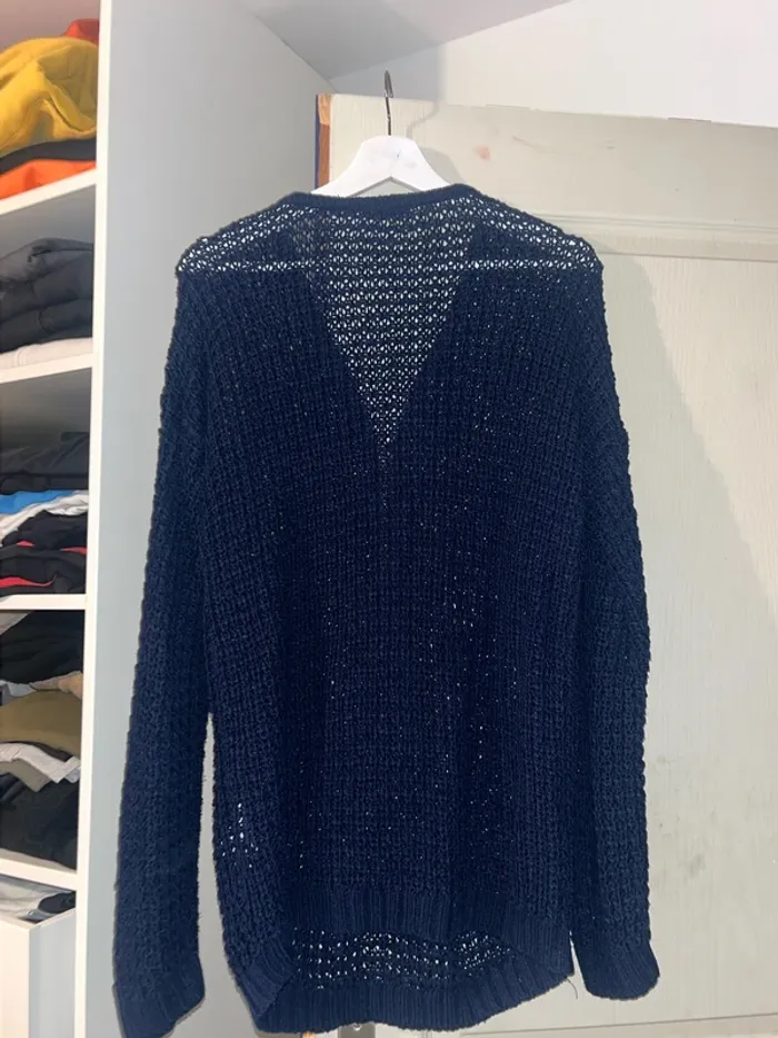 Pull maille bleu marine - photo numéro 5