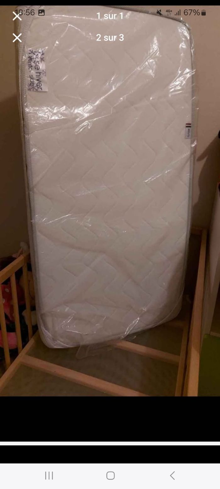 Lit bebe + matelas tinéo deux face et balancelle - photo numéro 2