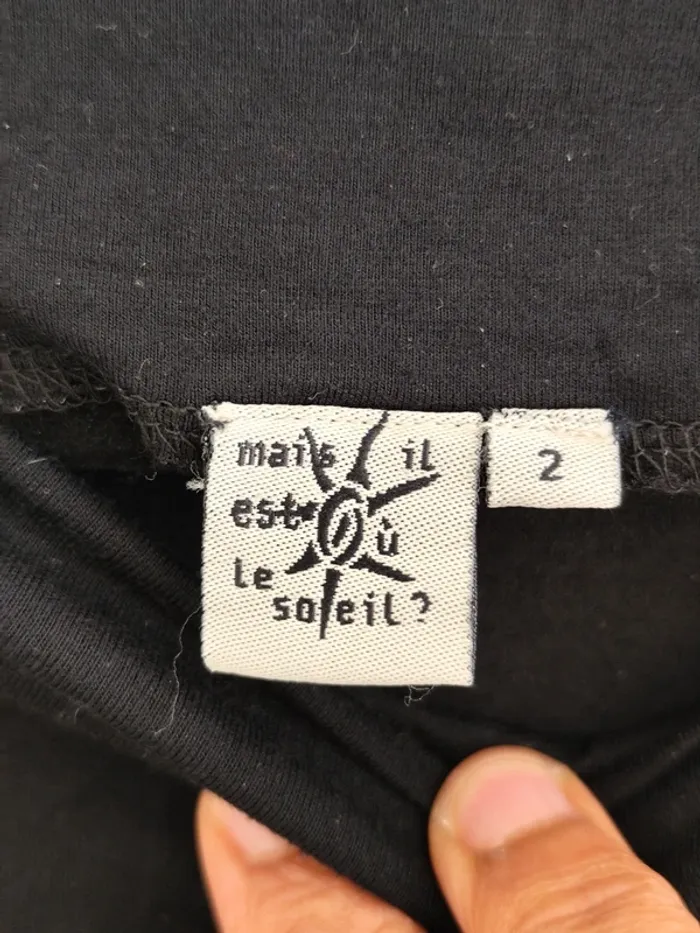 Belle petite robe noire manches longues "Mais il est où le soleil ?" - photo numéro 4