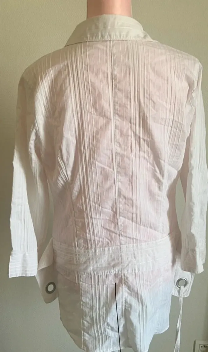 Haut blanc manches 3/4 taille 46 Fiorella di Verdi - photo numéro 4