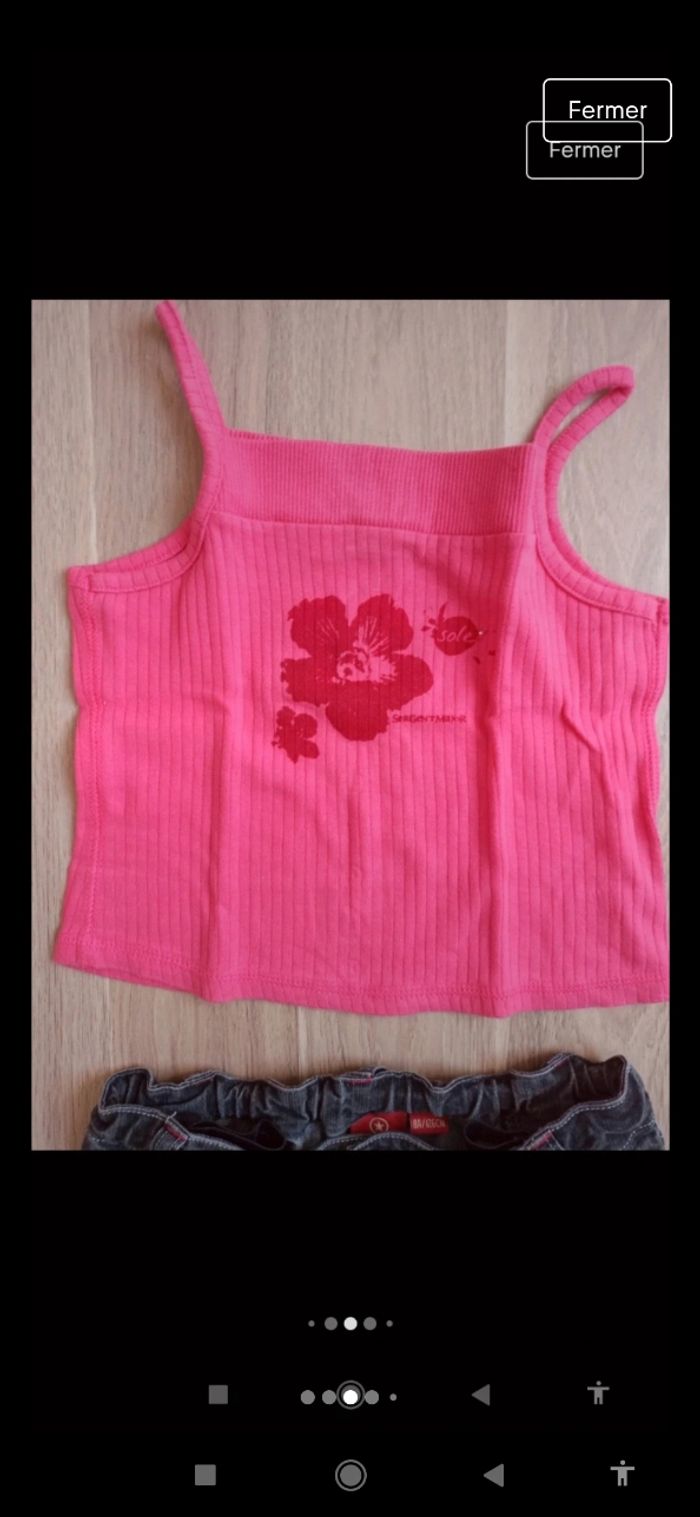 short gris foncé Converse 8 ans débardeur rose sergent major 6 ans - photo numéro 3