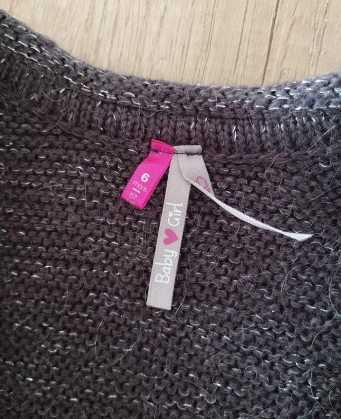 Gilet fille chaud violet foncé taille 6 mois Orchestra - photo numéro 3