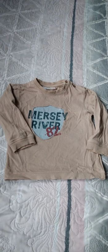 Tee-shirt effet usé beige garçon 3 ans mila blue