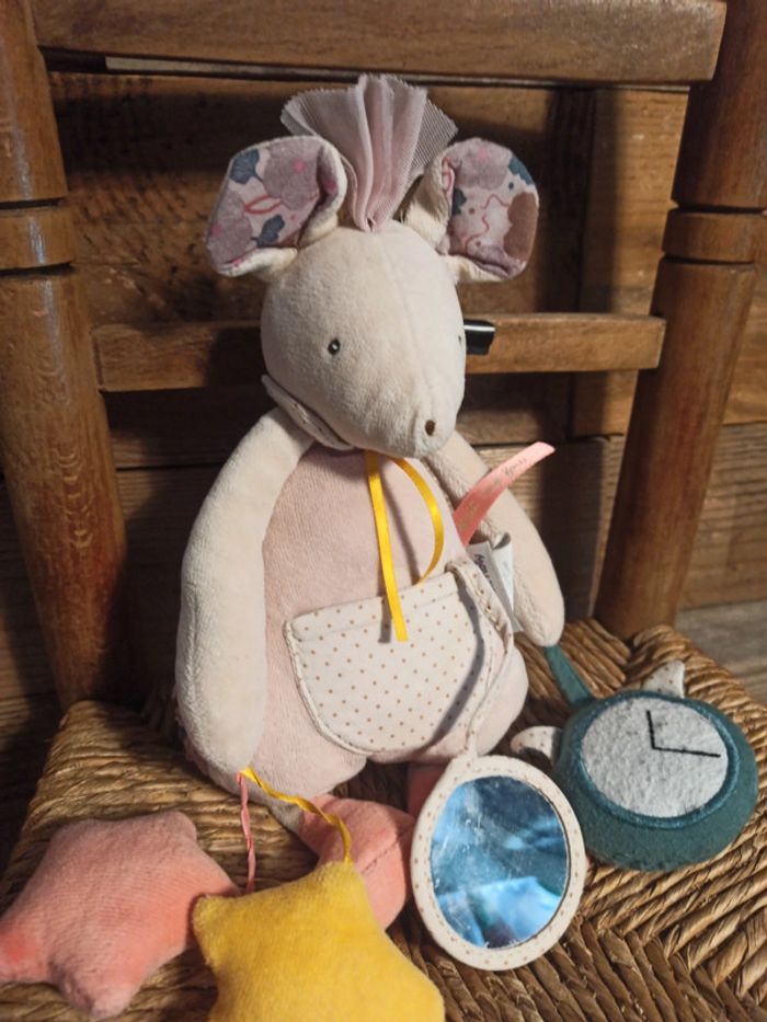 Peluche souris activités moulin roty tbe - photo numéro 5