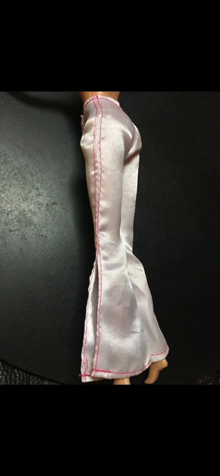 Vintage pantalon satiné blanc barbie - photo numéro 2