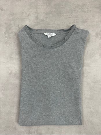 T-shirt Aigle uni gris à col rond