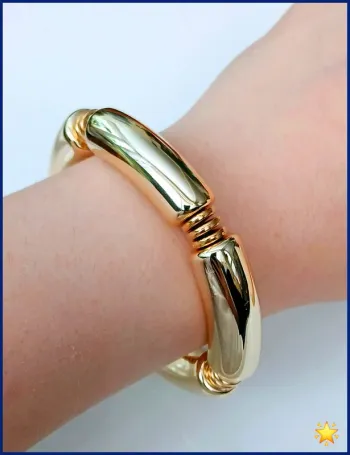 Bracelet tube doré élastique – tendance chic