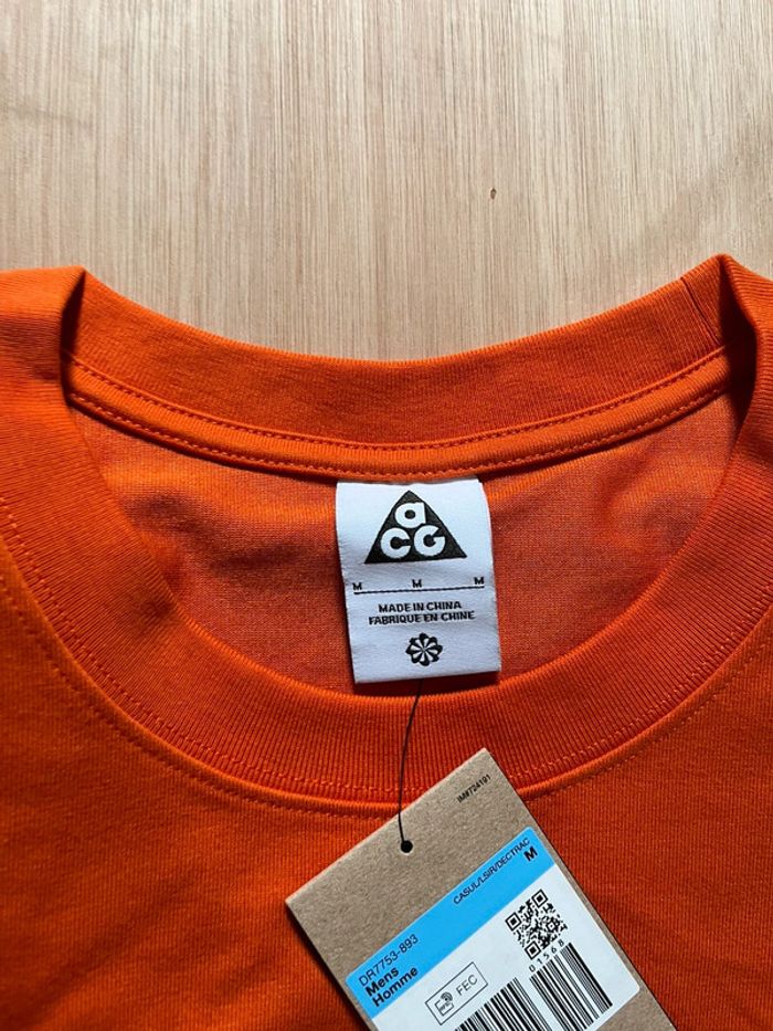 T-shirt Manches Longues Orange Nike ACG M - photo numéro 3