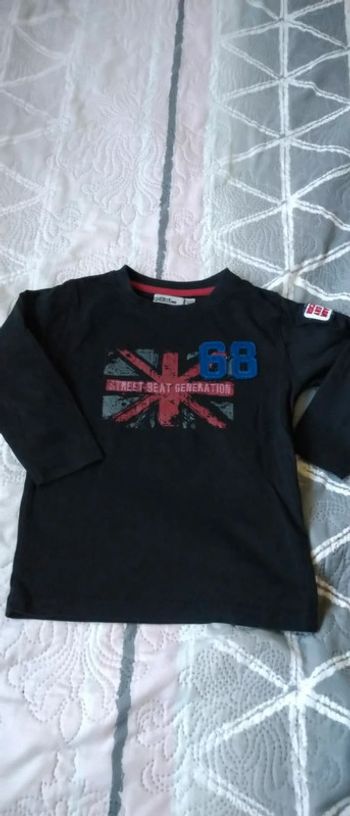 Tee-shirt thème rock anglais noir garçon 3 ans tape à l'œil