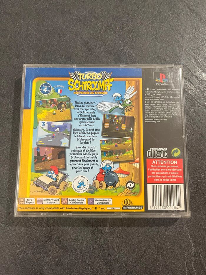 Jeux vidéos PS1 Turbo Schtroumpf Mon premier jeu de course - photo numéro 3