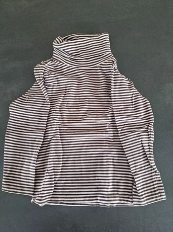 sous pull ligné brun 3 ans col roulé
