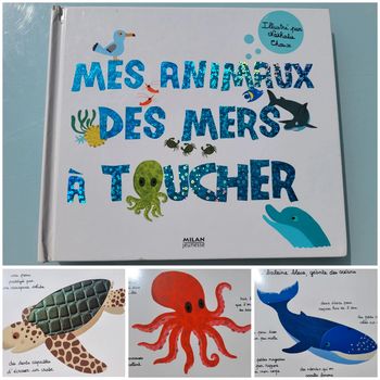 Beau livre animé 🦀 Mes animaux des mers 🐬 à toucher 🦐 Milan Jeunesse (72)