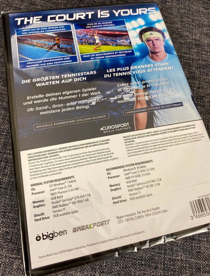 Tennis World Tour - Jeu PC Neuf sous blister - Brand New Sealed - photo numéro 2