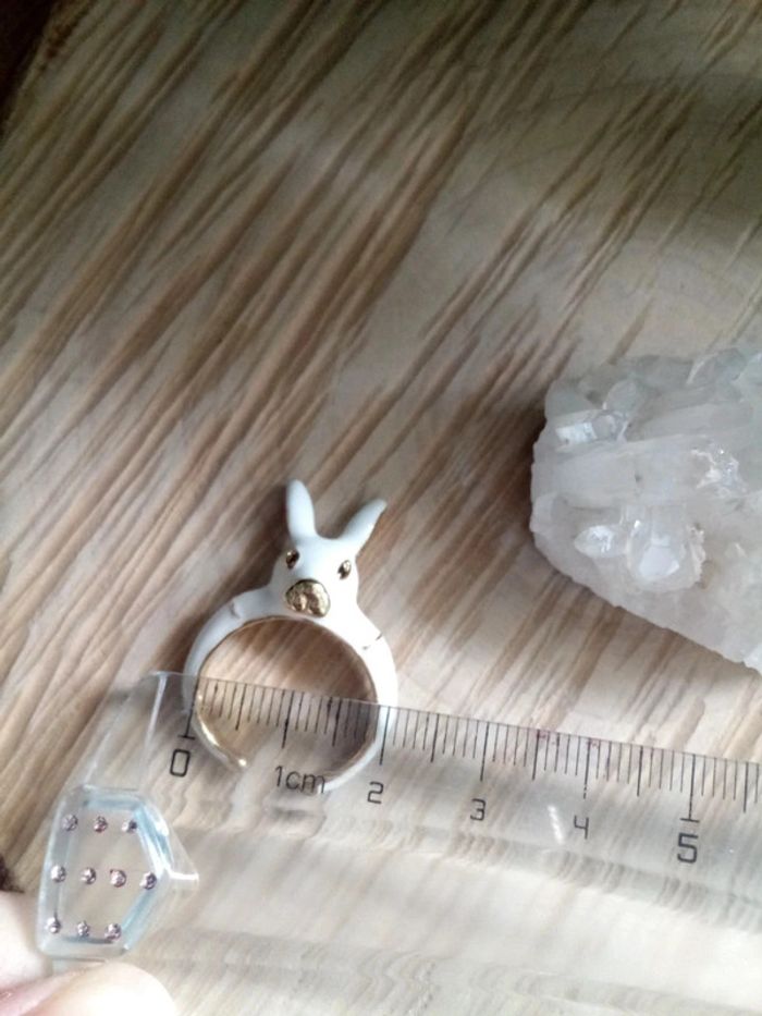 Bague émaillée lapin blanc - photo numéro 5