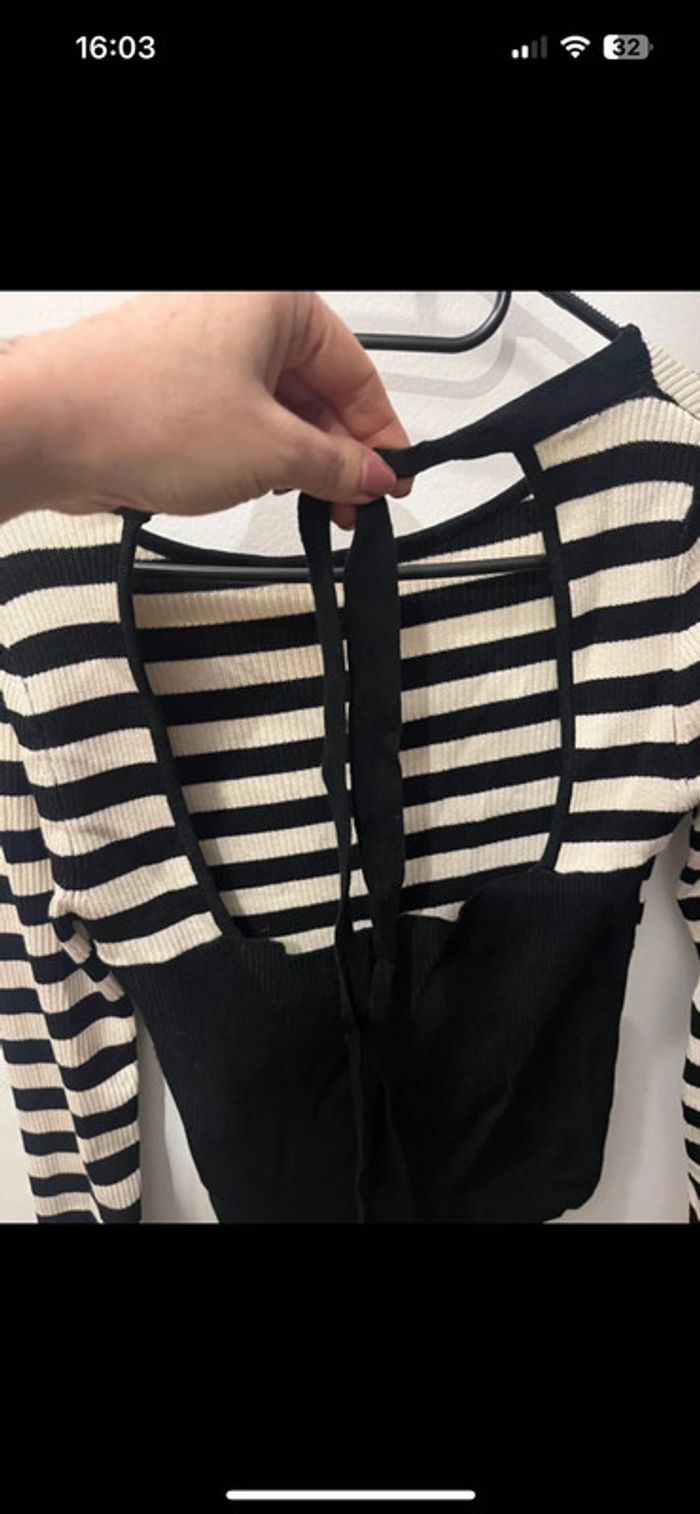 Top marinière Zara noir et blanc – manches longues – parfait rentrée- taille 36 - photo numéro 3