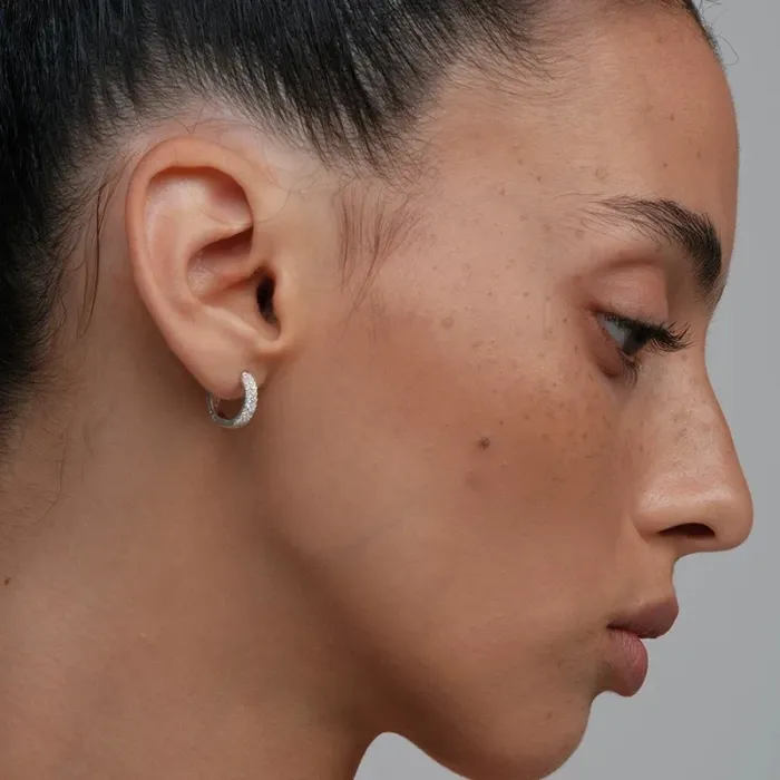 Boucles d’oreilles classiques en rhodium unisexe - photo numéro 4