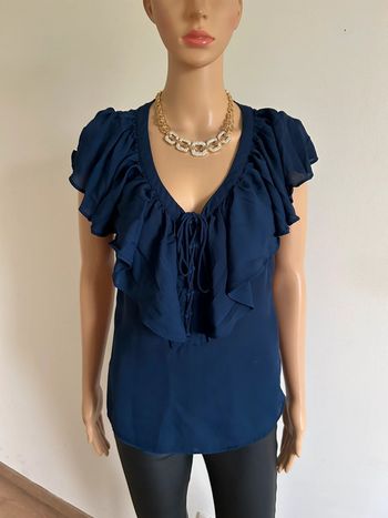 Blouse bleue marine à manches courtes Morgan taille 36 jamais portée