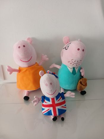 Lot 3 Peluches Peppa Pig - Ty & Officiel 