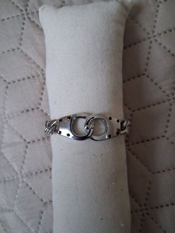 Élégant bracelet menotte homme acier inoxydable