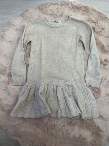 Robe fille beige et lurex doré 4-6 ans H&M