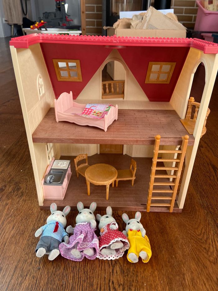 Maison meubles et famille lapin sylvanian