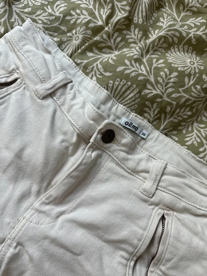 Cargo blanc cassé Gémo - taille 36 - photo numéro 2