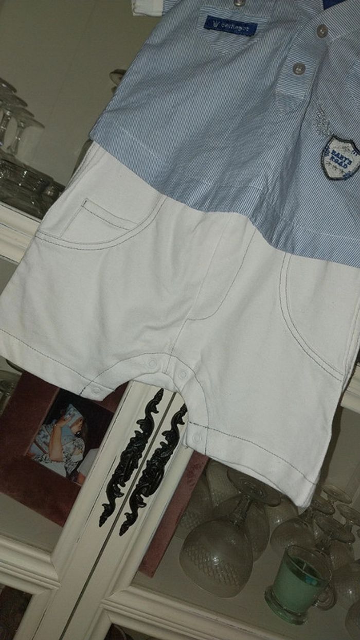 Combinaison/ salopette/ ensemble esprit marin Berlingot neuf avec étiquette 12 mois - photo numéro 4