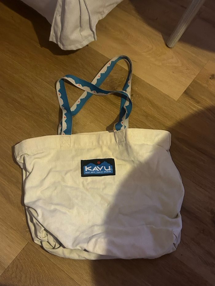 Sac beige avec anses bleues Kavu 🌸 - photo numéro 4